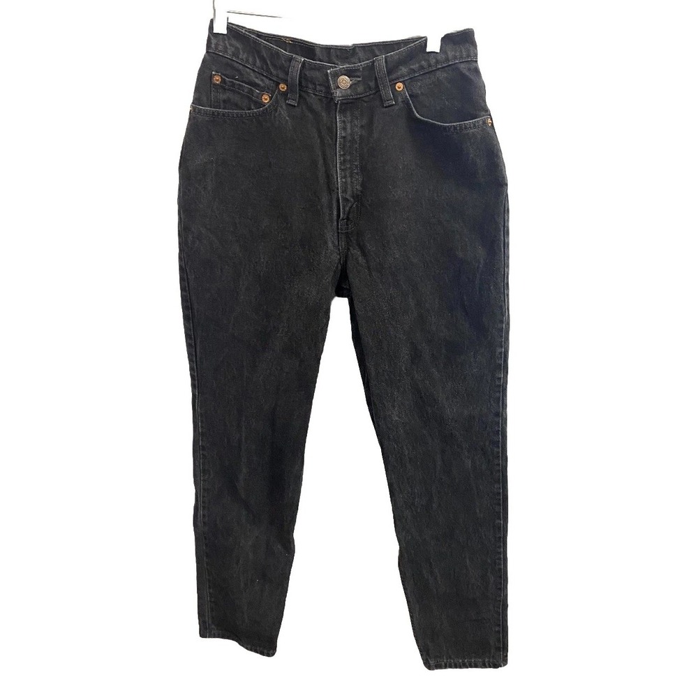 Levi's 512 Jeans Mens 30x28 Black Dark Wash Denim Cotton Slim Fit Tapered Leg
